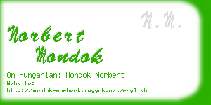 norbert mondok business card